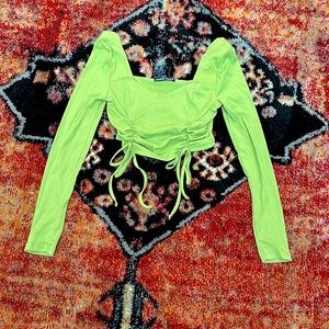 Long sleeve rushed crop top nwot small